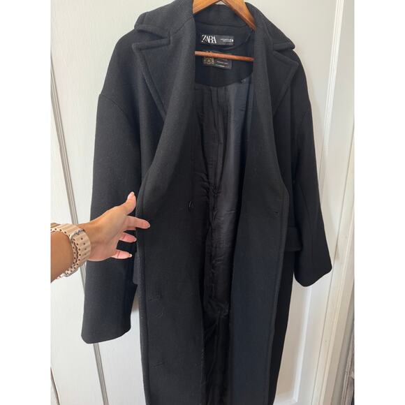 Zara Manteco Oversize Wool Masculine Double Breasted Coat Size Medium - Picture 5 of 14